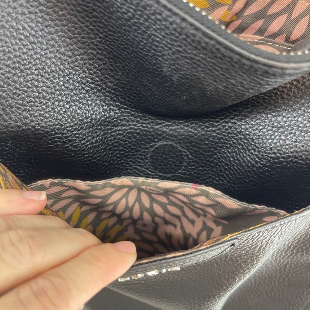 LODIS Siera Pebbled Leather Tote Bag Black Handbag Purse Womens Medium Large - Picture 4 of 14